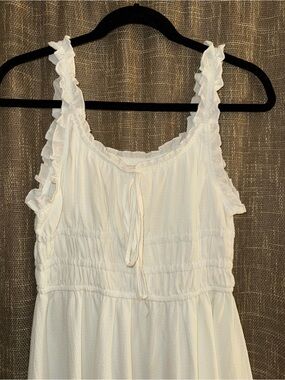 SHEIN Cream Ruffle Strap Sleeveless Dress